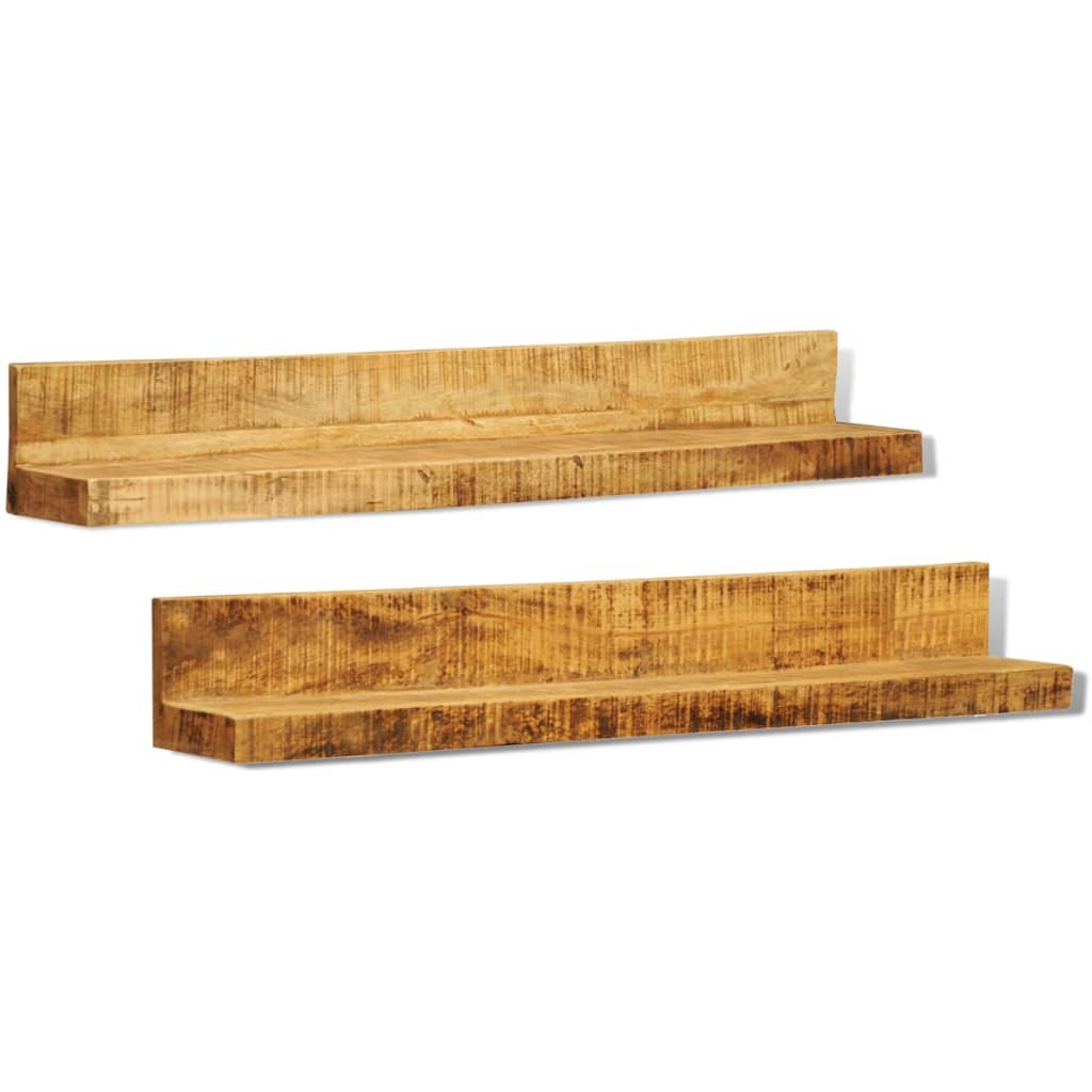 Display Shelf 2 pcs Solid Wood Wall Mounted - OLBRIT