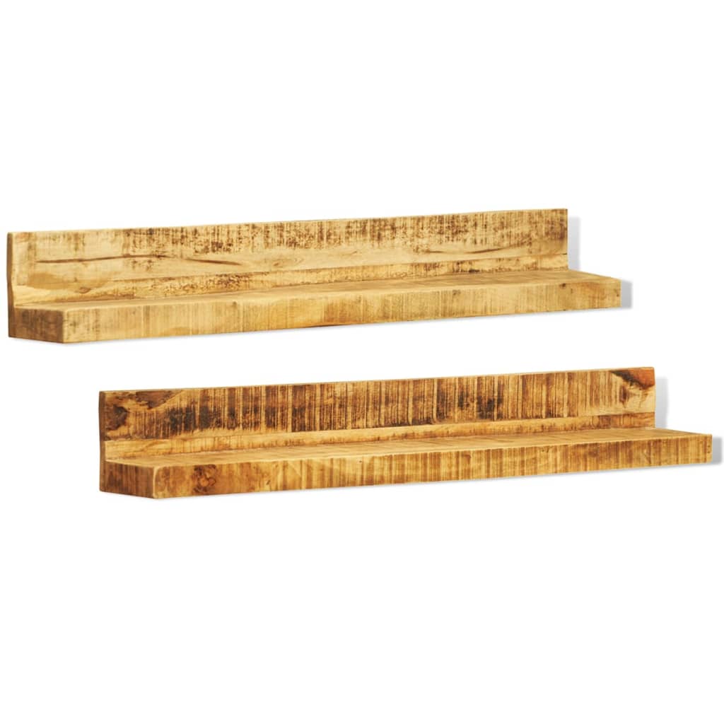 Display Shelf 2 pcs Solid Wood Wall Mounted - OLBRIT