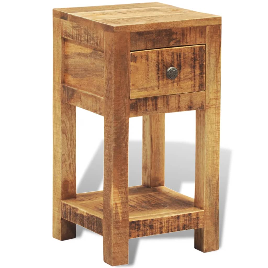 Nightstand with 1 Drawer Solid Mango Wood - OLBRIT