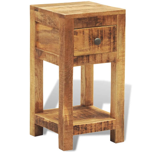 Nightstand with 1 Drawer Solid Mango Wood - OLBRIT