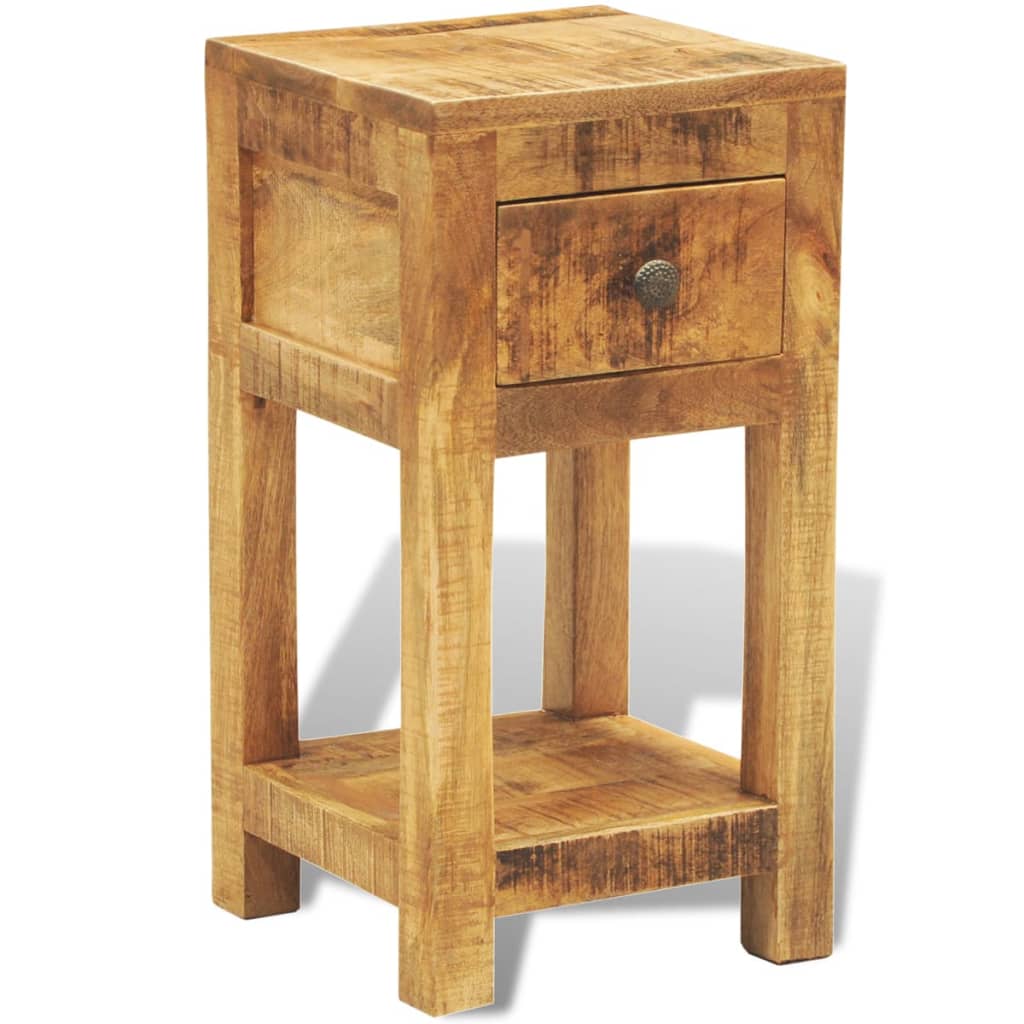 Nightstand with 1 Drawer Solid Mango Wood - OLBRIT