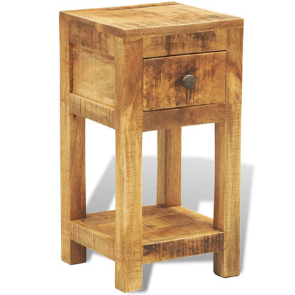 Nightstand with 1 Drawer Solid Mango Wood - OLBRIT
