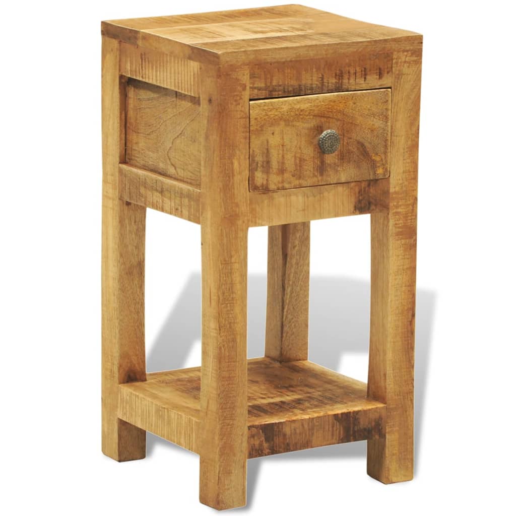 Nightstand with 1 Drawer Solid Mango Wood - OLBRIT