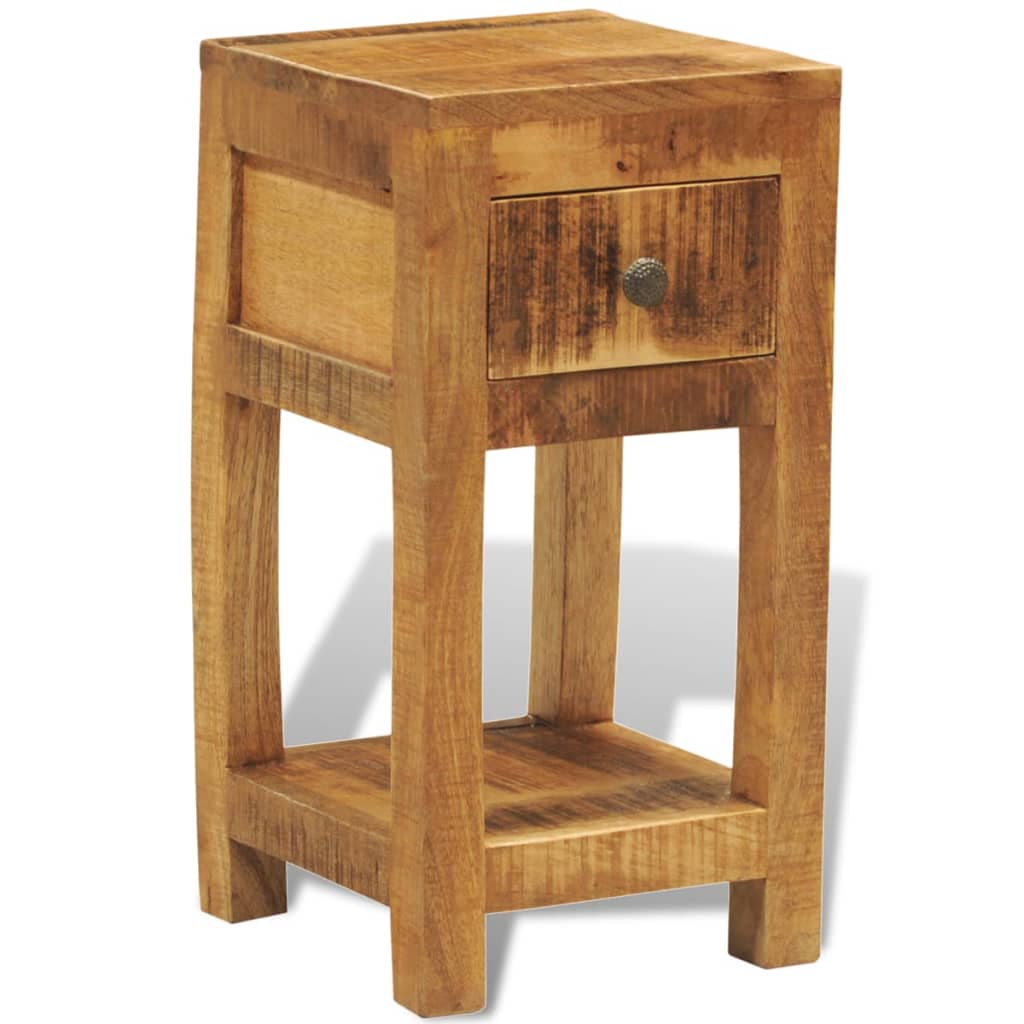 Nightstand with 1 Drawer Solid Mango Wood - OLBRIT