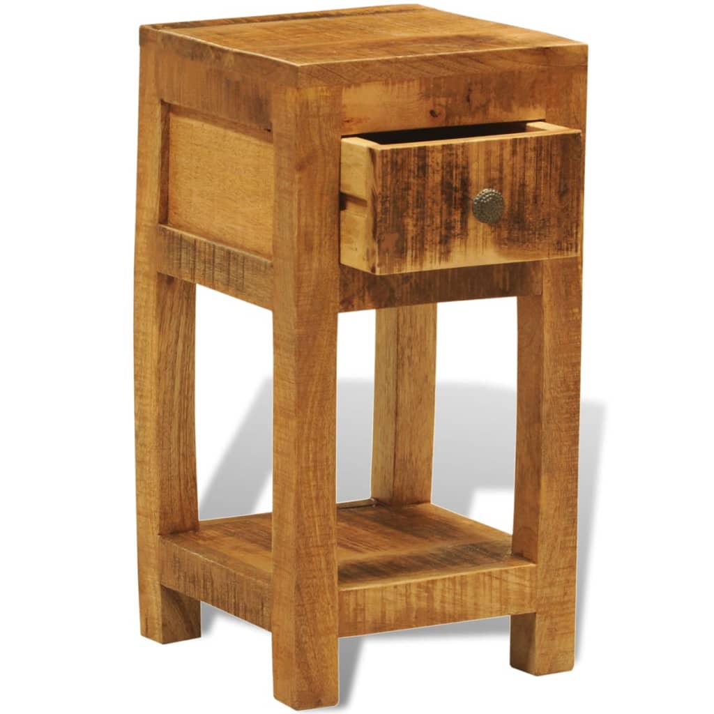 Nightstand with 1 Drawer Solid Mango Wood - OLBRIT