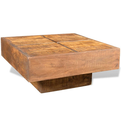 Coffee Table Brown Square Solid Mango Wood - OLBRIT