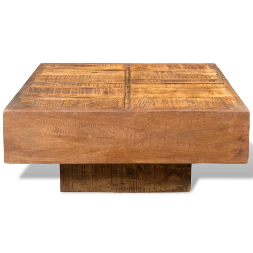 Coffee Table Brown Square Solid Mango Wood - OLBRIT