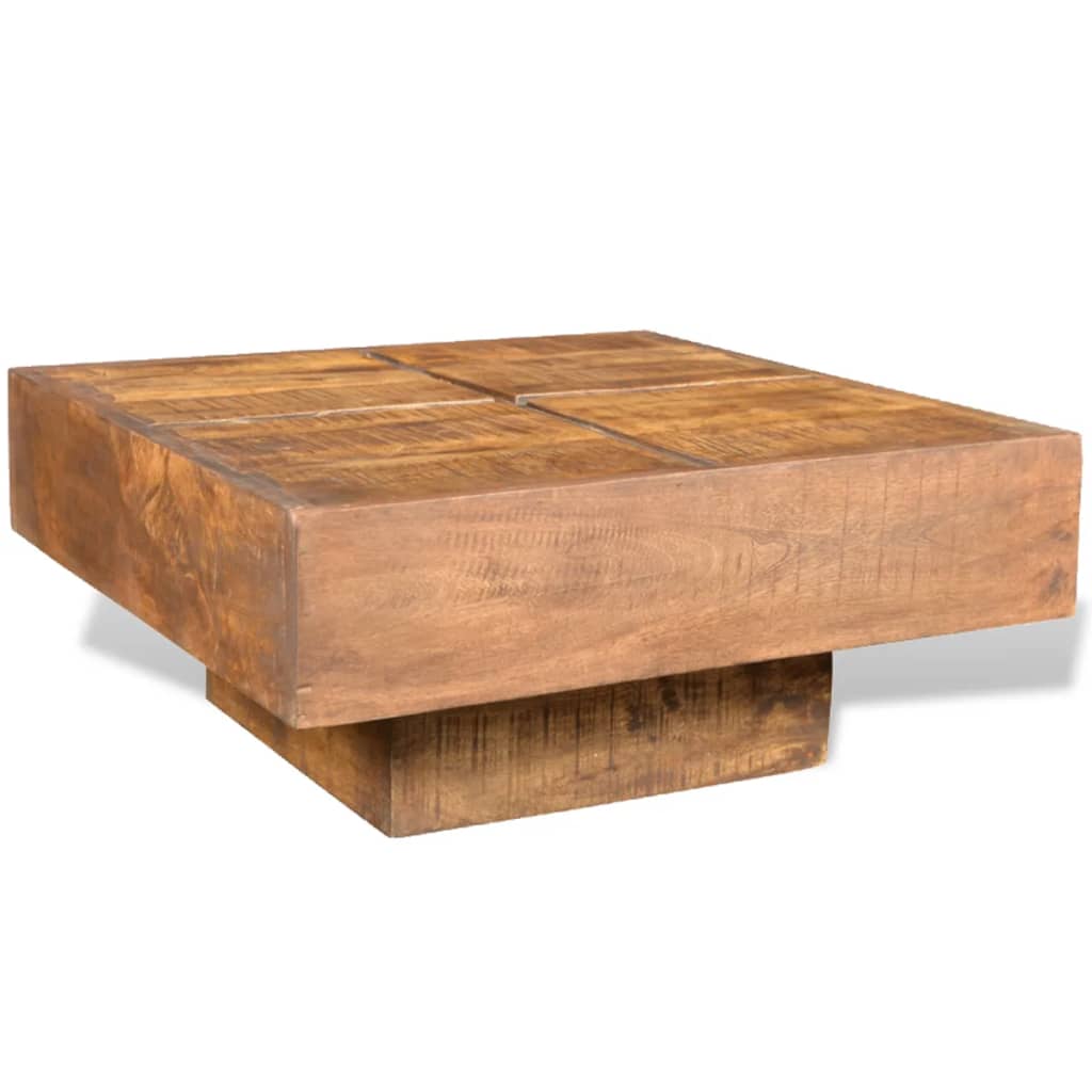 Coffee Table Brown Square Solid Mango Wood - OLBRIT