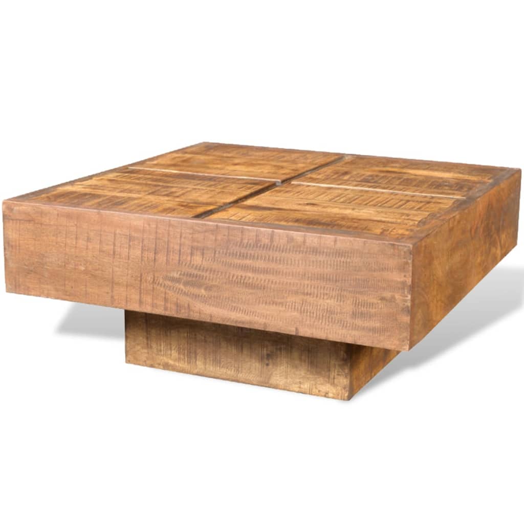 Coffee Table Brown Square Solid Mango Wood - OLBRIT
