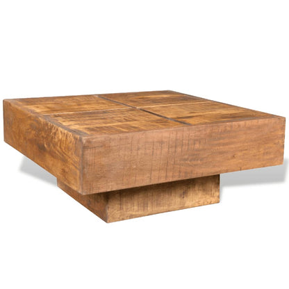 Coffee Table Brown Square Solid Mango Wood - OLBRIT