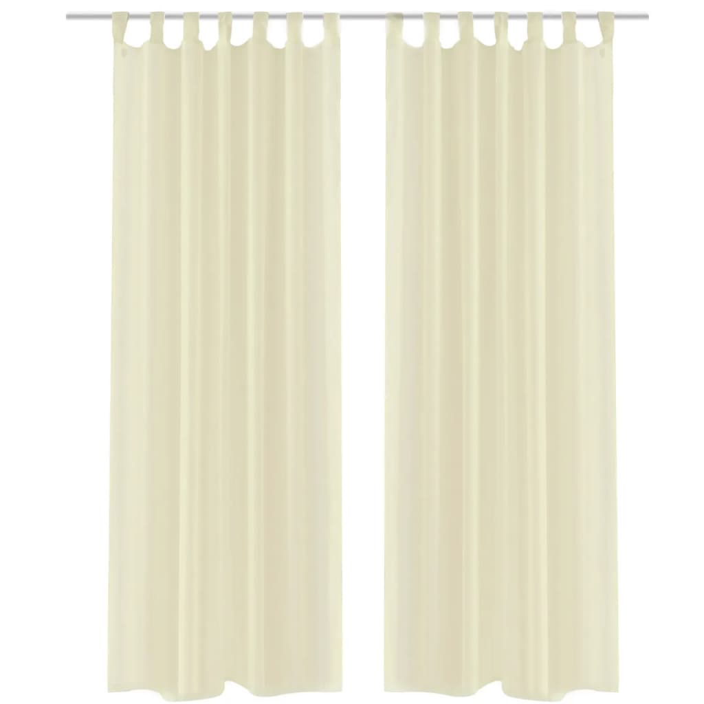 Cream Sheer Curtain 140 x 175 cm 2 pcs - OLBRIT