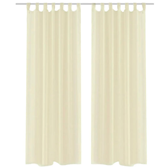 Cream Sheer Curtain 140 x 175 cm 2 pcs - OLBRIT