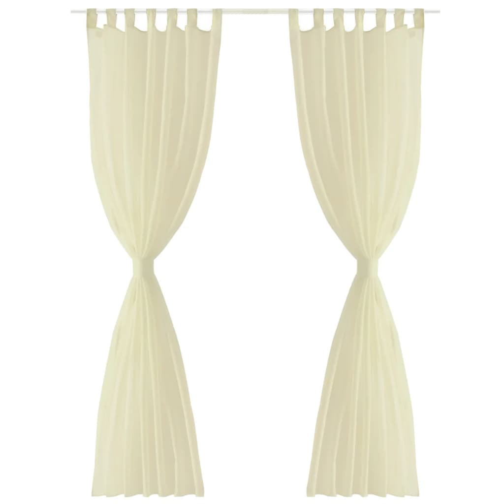 Cream Sheer Curtain 140 x 175 cm 2 pcs - OLBRIT
