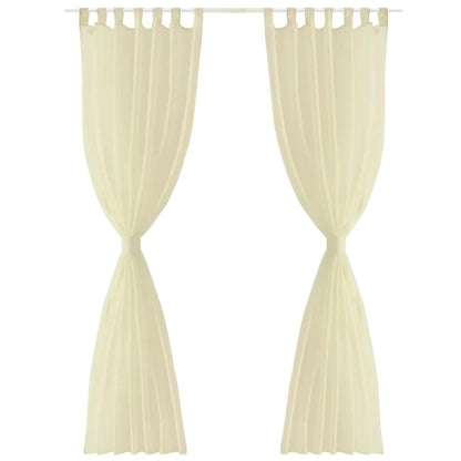 Cream Sheer Curtain 140 x 175 cm 2 pcs - OLBRIT