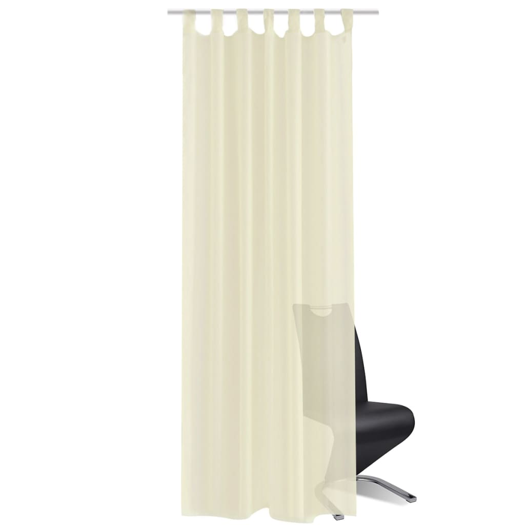 Cream Sheer Curtain 140 x 175 cm 2 pcs - OLBRIT