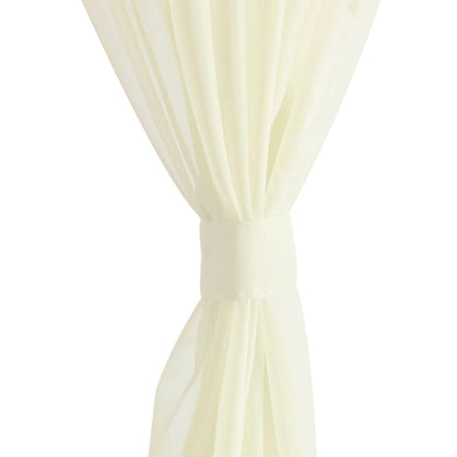 Cream Sheer Curtain 140 x 175 cm 2 pcs - OLBRIT