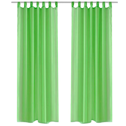 Apple Green Sheer Curtain 140 x 175 cm 2 pcs - OLBRIT