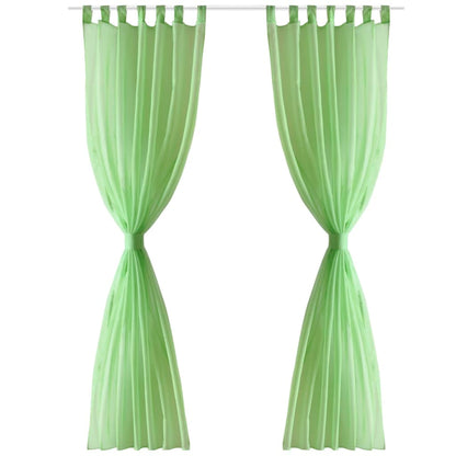 Apple Green Sheer Curtain 140 x 175 cm 2 pcs - OLBRIT