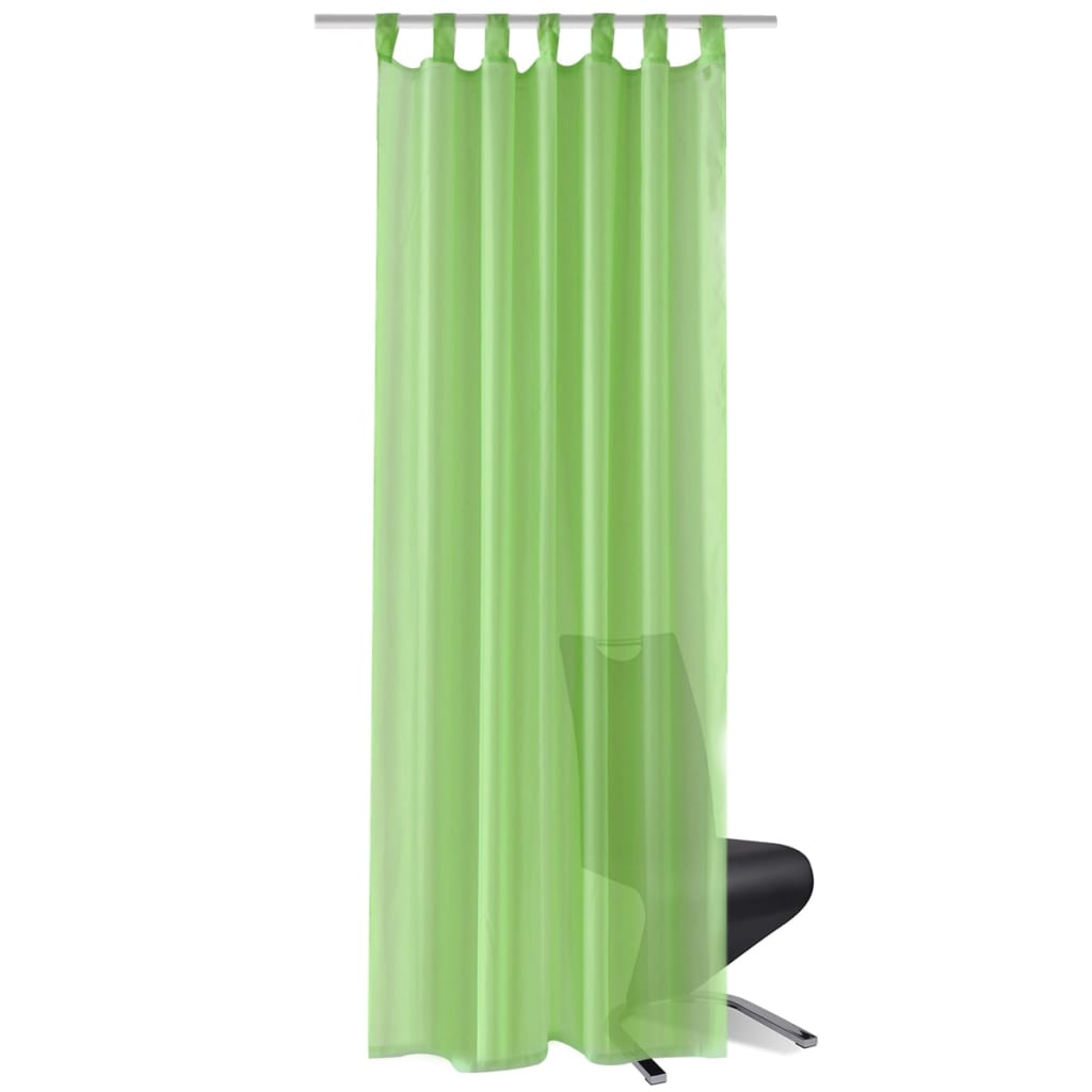 Apple Green Sheer Curtain 140 x 175 cm 2 pcs - OLBRIT