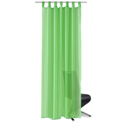 Apple Green Sheer Curtain 140 x 175 cm 2 pcs - OLBRIT
