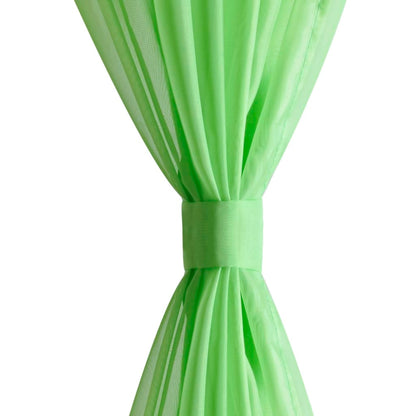 Apple Green Sheer Curtain 140 x 175 cm 2 pcs - OLBRIT