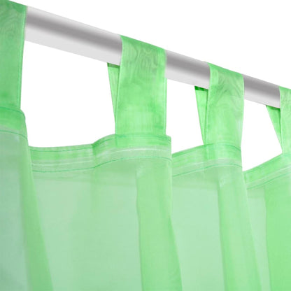 Apple Green Sheer Curtain 140 x 175 cm 2 pcs - OLBRIT