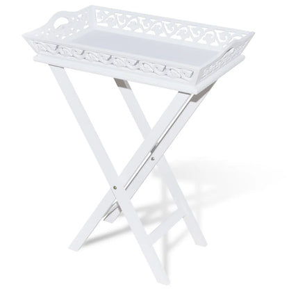 Side Table with Tray White - OLBRIT