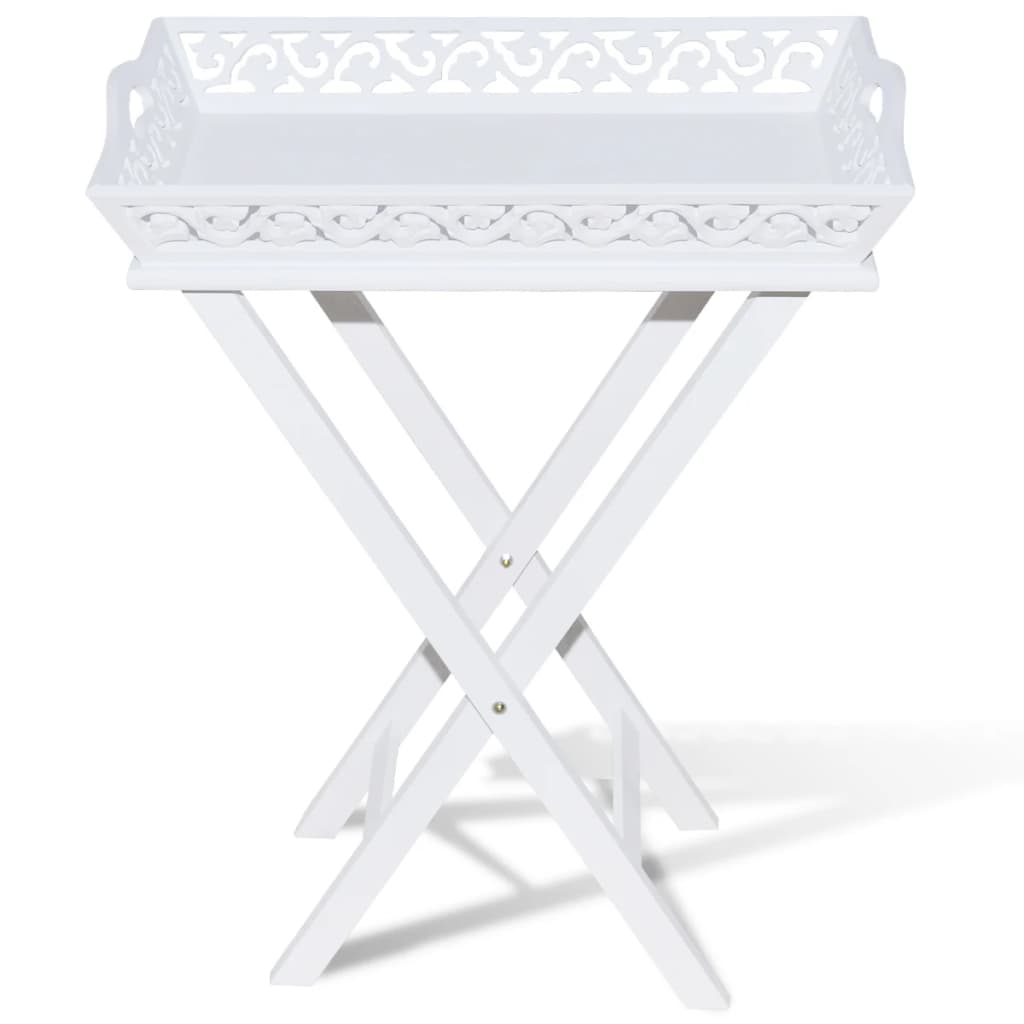 Side Table with Tray White - OLBRIT