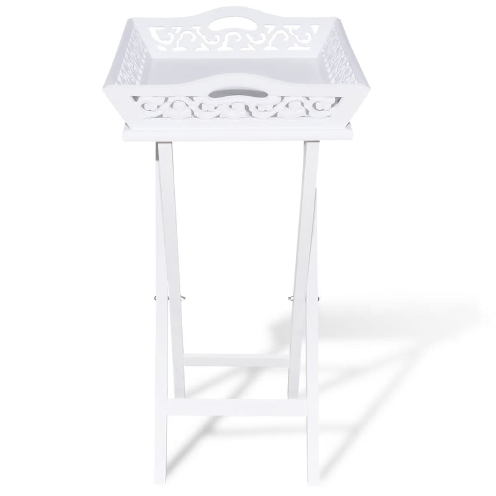 Side Table with Tray White - OLBRIT