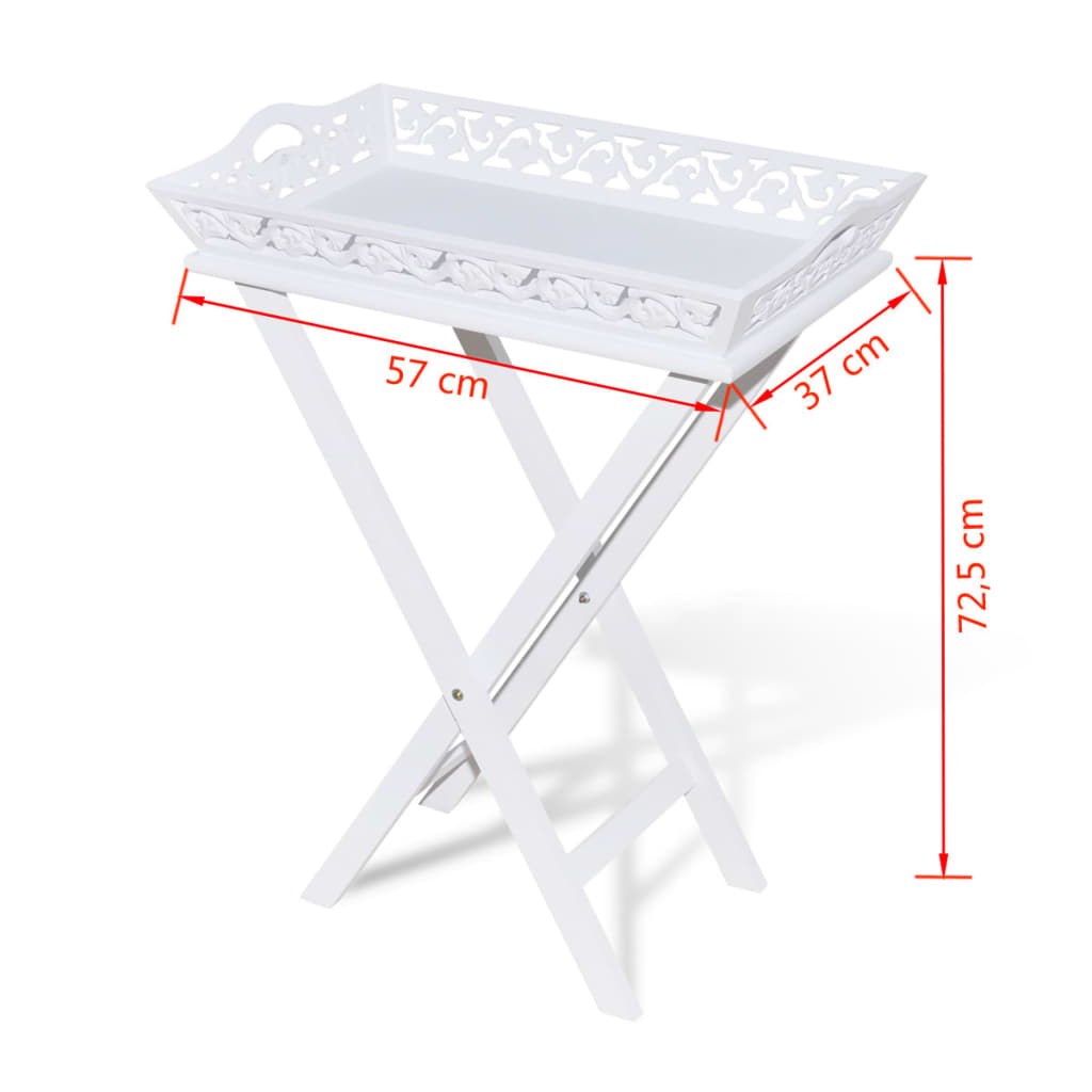 Side Table with Tray White - OLBRIT