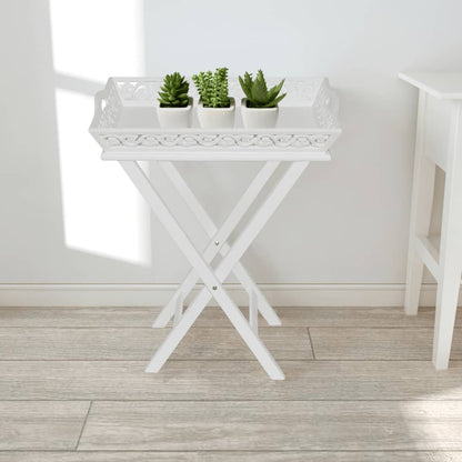 Side Table with Tray White - OLBRIT