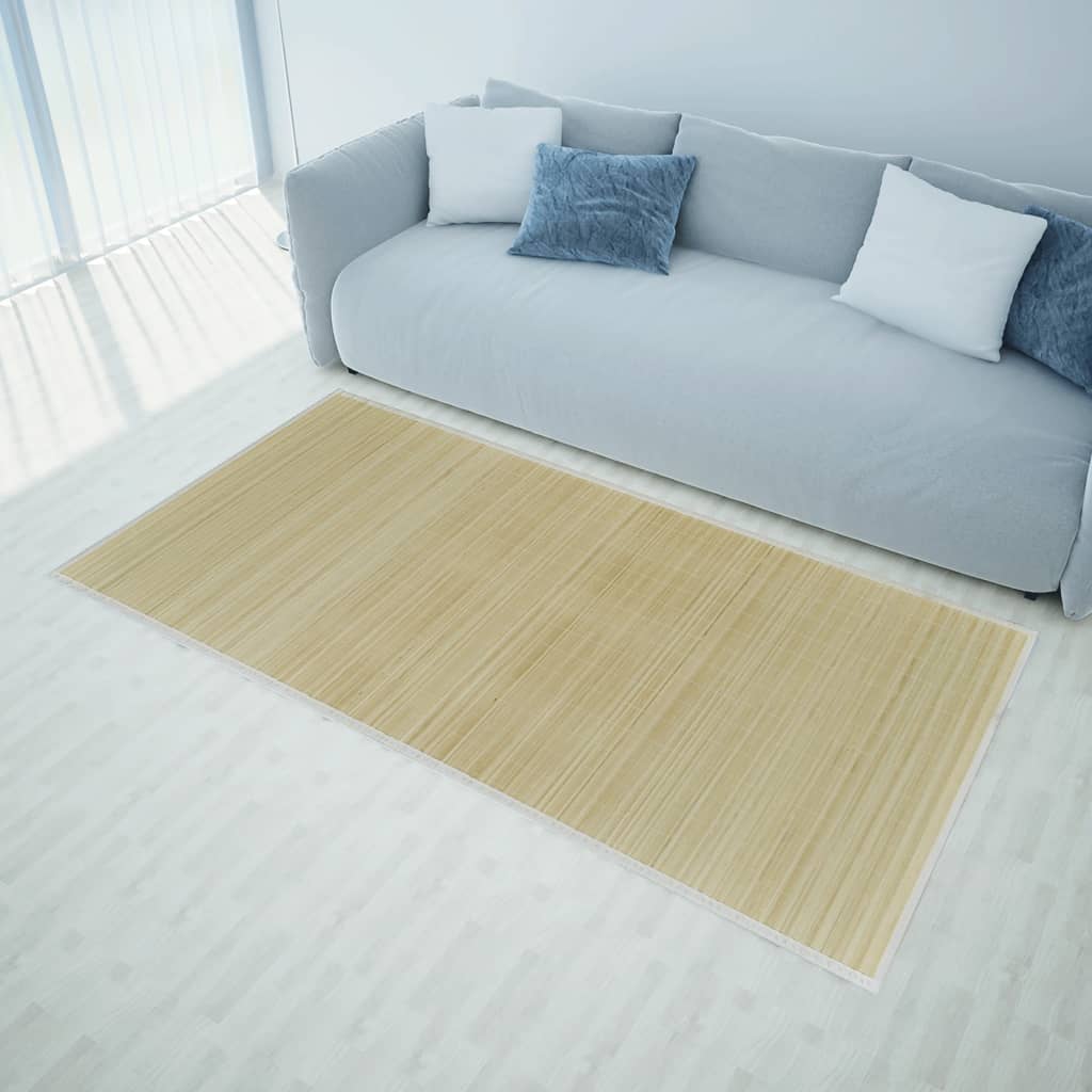 Rectangular Natural Bamboo Rug 120 x 180 cm - OLBRIT