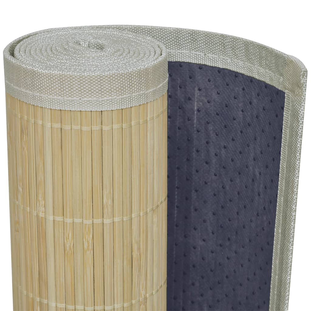 Rectangular Natural Bamboo Rug 150 x 200 cm - OLBRIT