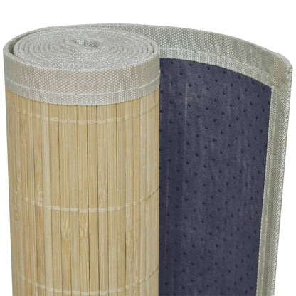 Rectangular Natural Bamboo Rug 150 x 200 cm - OLBRIT