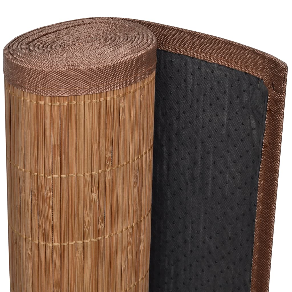 Rectangular Brown Bamboo Rug 80 x 300 cm - OLBRIT