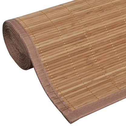 Rectangular Brown Bamboo Rug 80 x 300 cm - OLBRIT