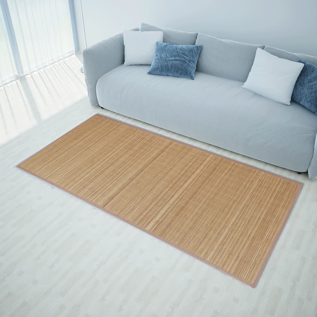 Rectangular Brown Bamboo Rug 80 x 300 cm - OLBRIT