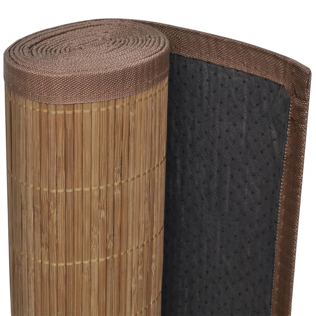 Rectangular Brown Bamboo Rug 120 x 180 cm - OLBRIT