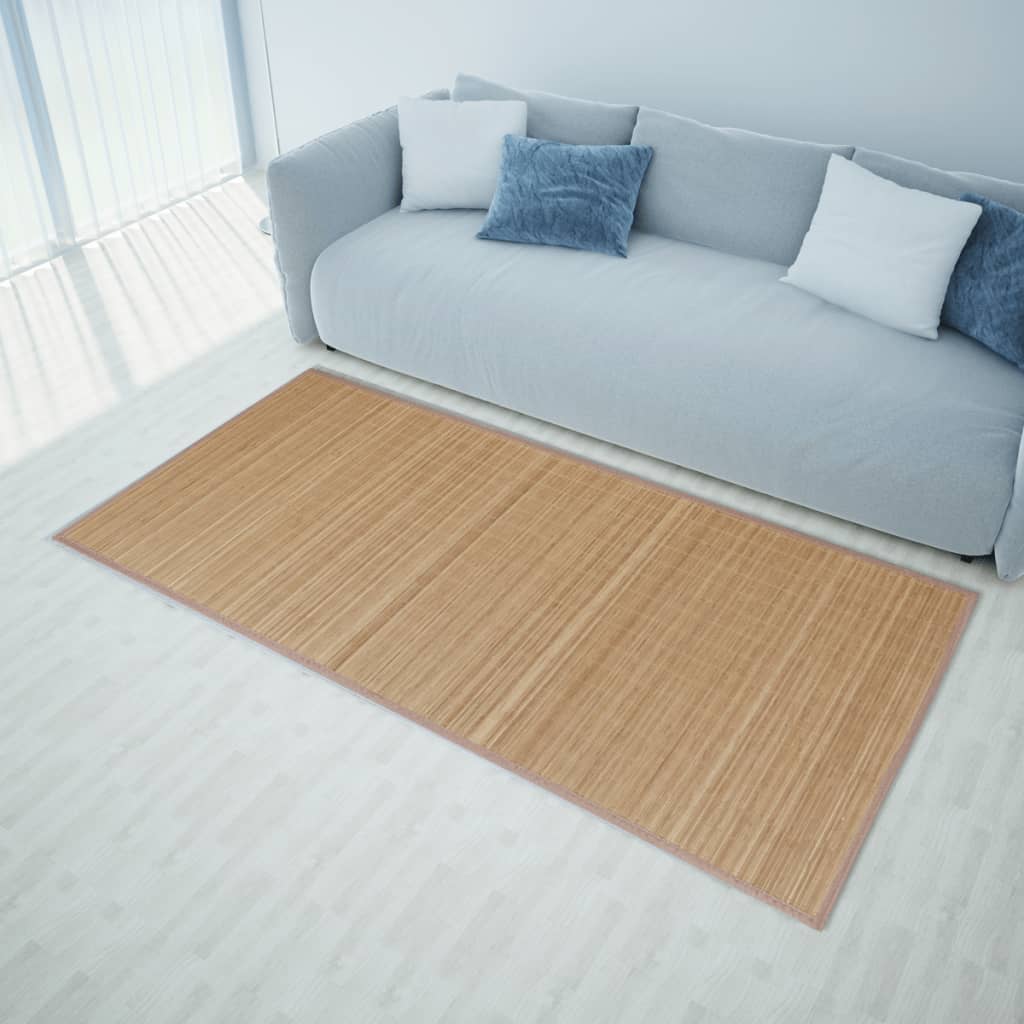 Rectangular Brown Bamboo Rug 120 x 180 cm - OLBRIT