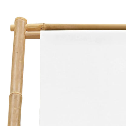 Outdoor Deck Chair Bamboo and Canvas - OLBRIT