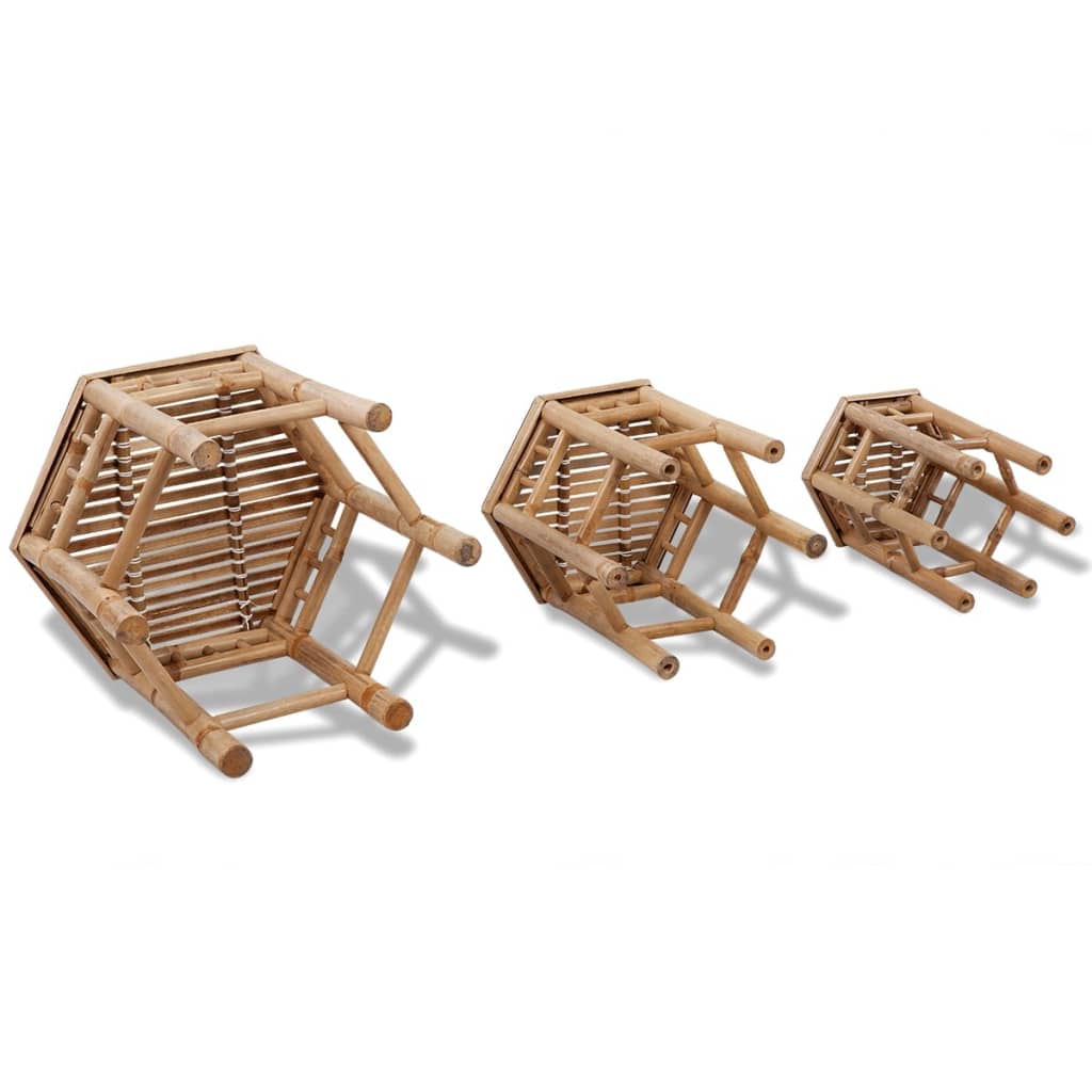 Garden Stools 3 pcs Bamboo - OLBRIT