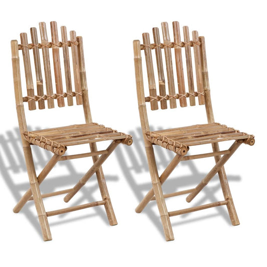 Folding Garden Chairs 2 pcs Bamboo - OLBRIT