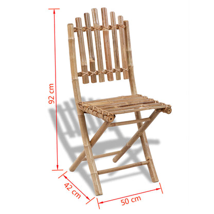 Folding Garden Chairs 2 pcs Bamboo - OLBRIT