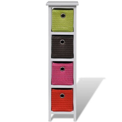 Storage Rack with Multi-colour Baskets Paulownia Wood - OLBRIT
