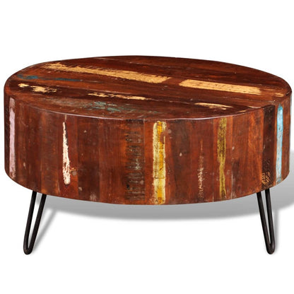 Coffee Table Solid Reclaimed Wood Round - OLBRIT