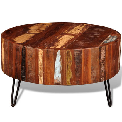 Coffee Table Solid Reclaimed Wood Round - OLBRIT