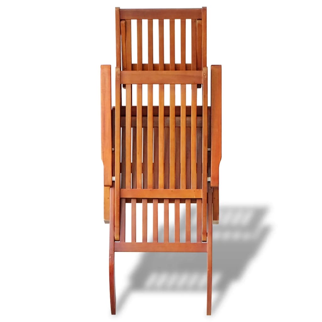 Outdoor Deck Chair with Footrest Solid Acacia Wood - OLBRIT