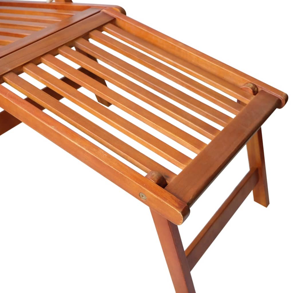 Outdoor Deck Chair with Footrest Solid Acacia Wood - OLBRIT