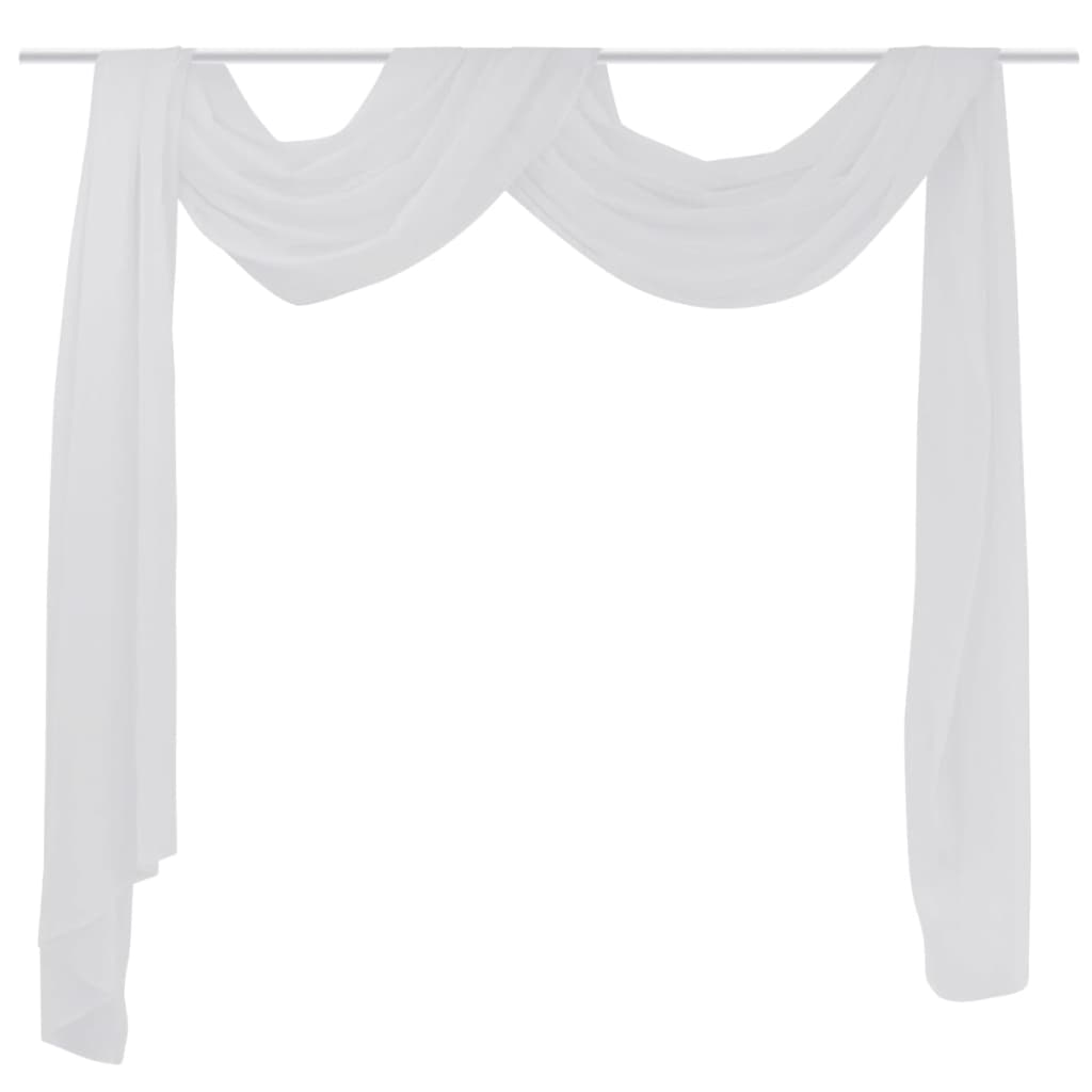 Sheer Voile Drape 140 x 600 cm White - OLBRIT