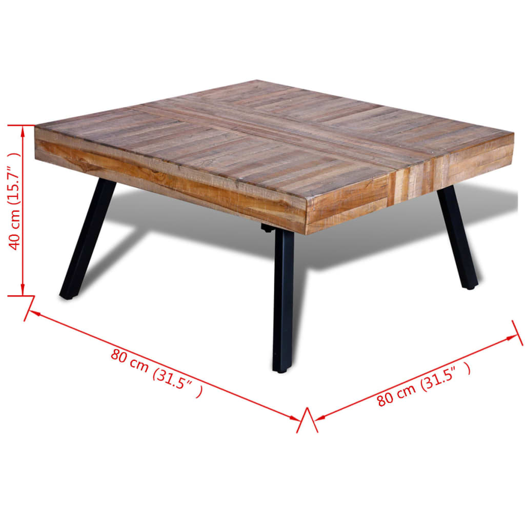 Coffee Table Square Reclaimed Teak Wood - OLBRIT